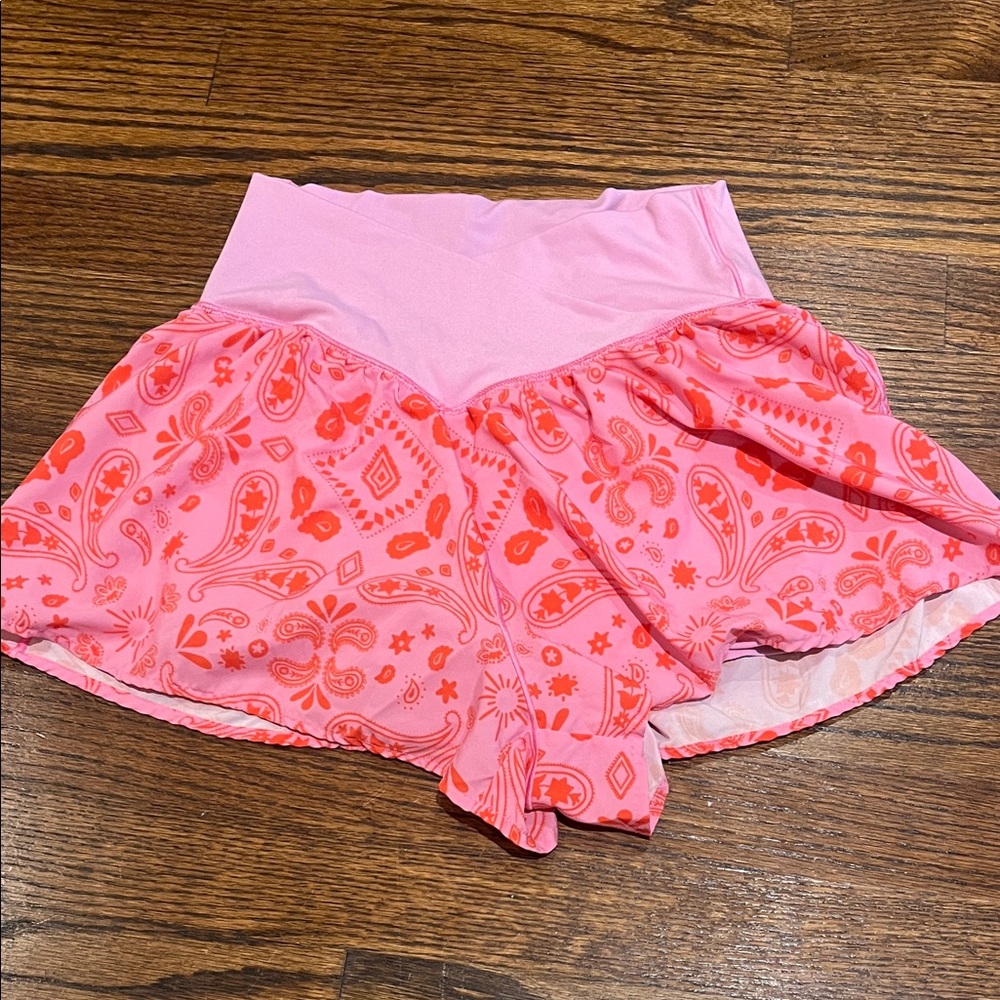 Aerie Patterned Pink Athletic Shorts